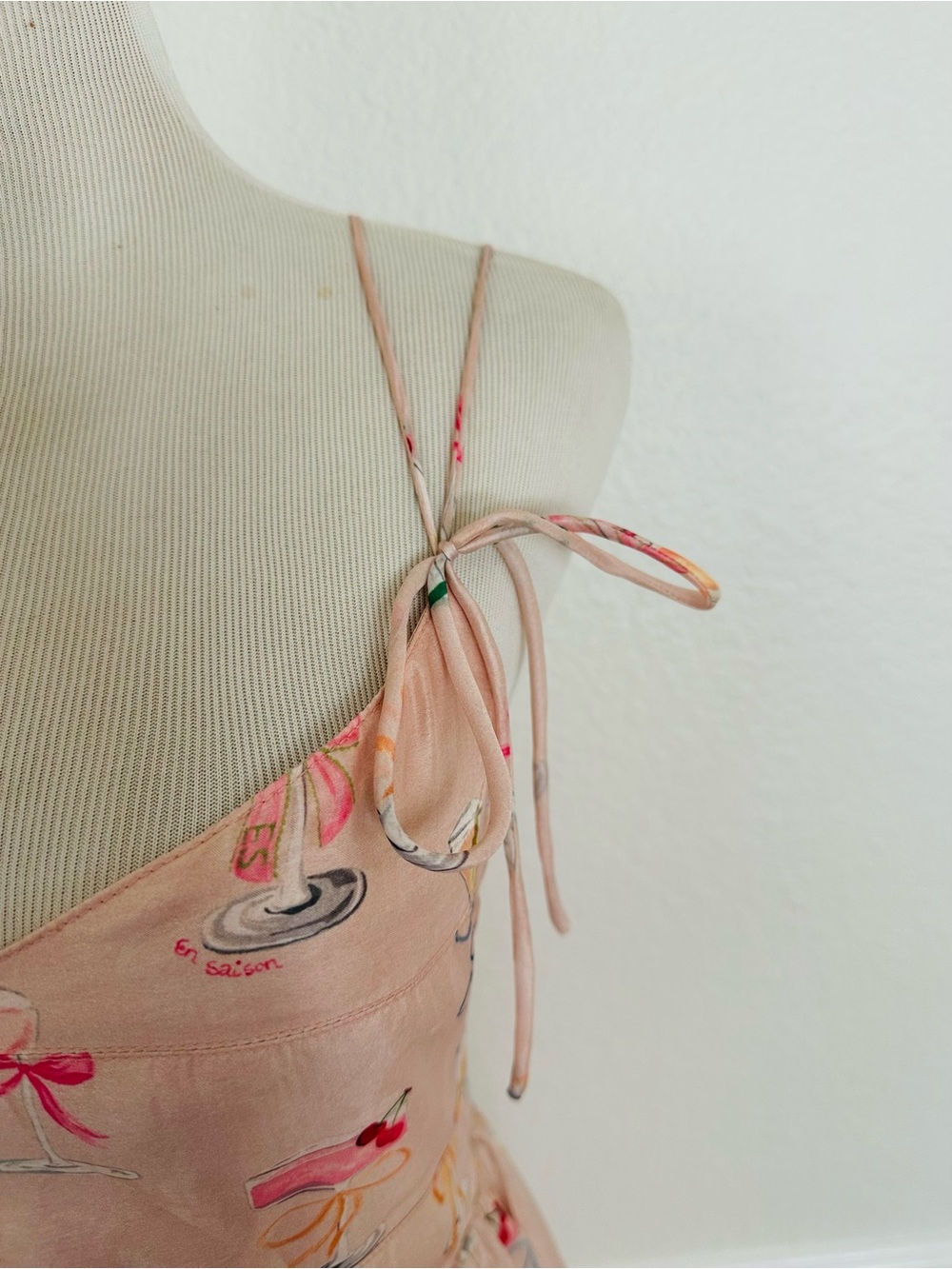 Viral Anthropologie En Saison Blush Pink Floral Cocktail Dress - XS - Picture 3 of 6